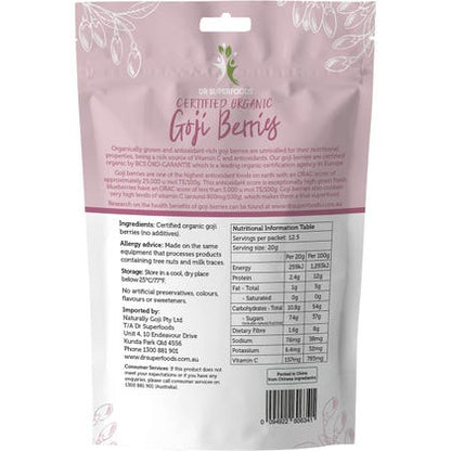 Dried Goji Berries Certified Organic 250g