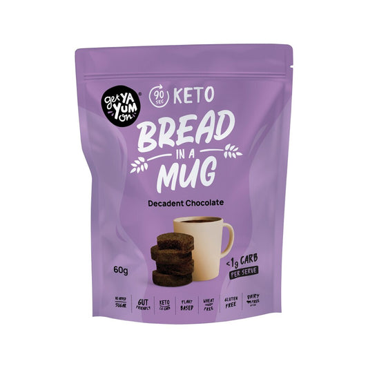 Get Ya Yum On (90 sec Keto) Bread In A Mug Decadent Chocolate 60g
