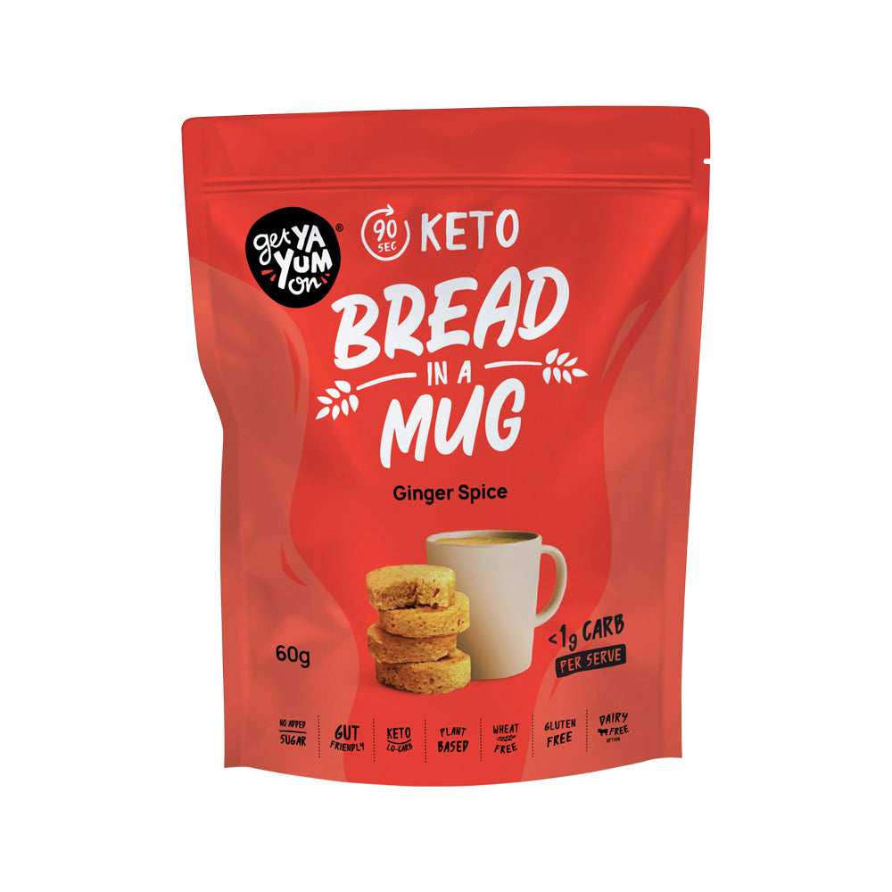 Get Ya Yum On (90 sec Keto) Bread In A Mug Ginger Spice 60g