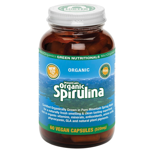 Green Nutritionals Mountain Organic Spirulina 520mg 60vc