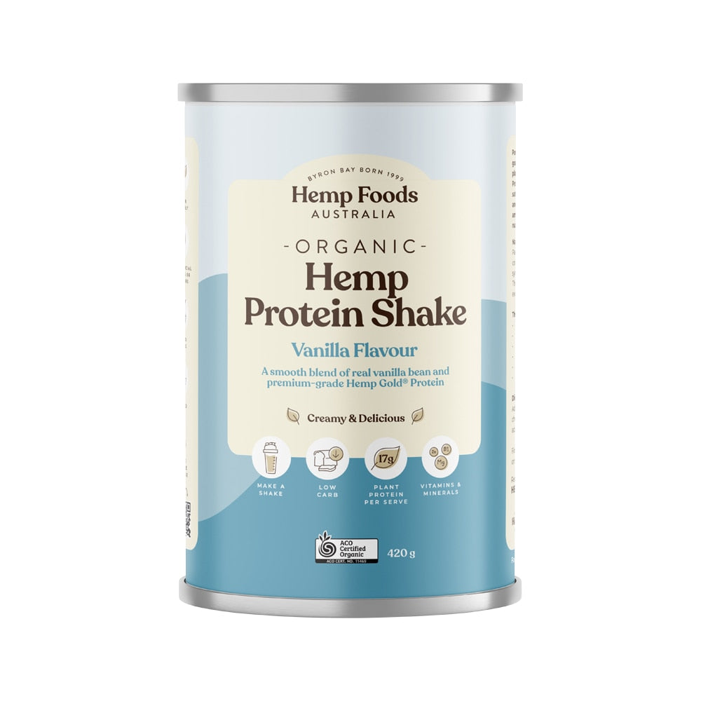 Hemp Foods Australia Organic Hemp Protein Shake Vanilla Bean 420g