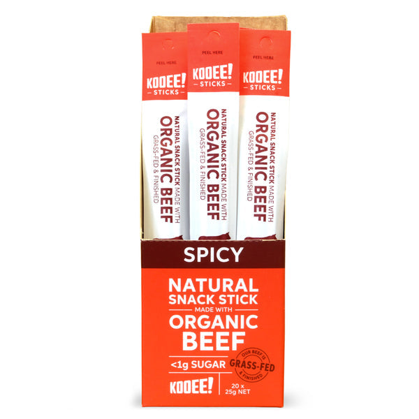 Organic Stick Snack Beef Spicy 25gm (CTN 20) – Happy Olive Tree