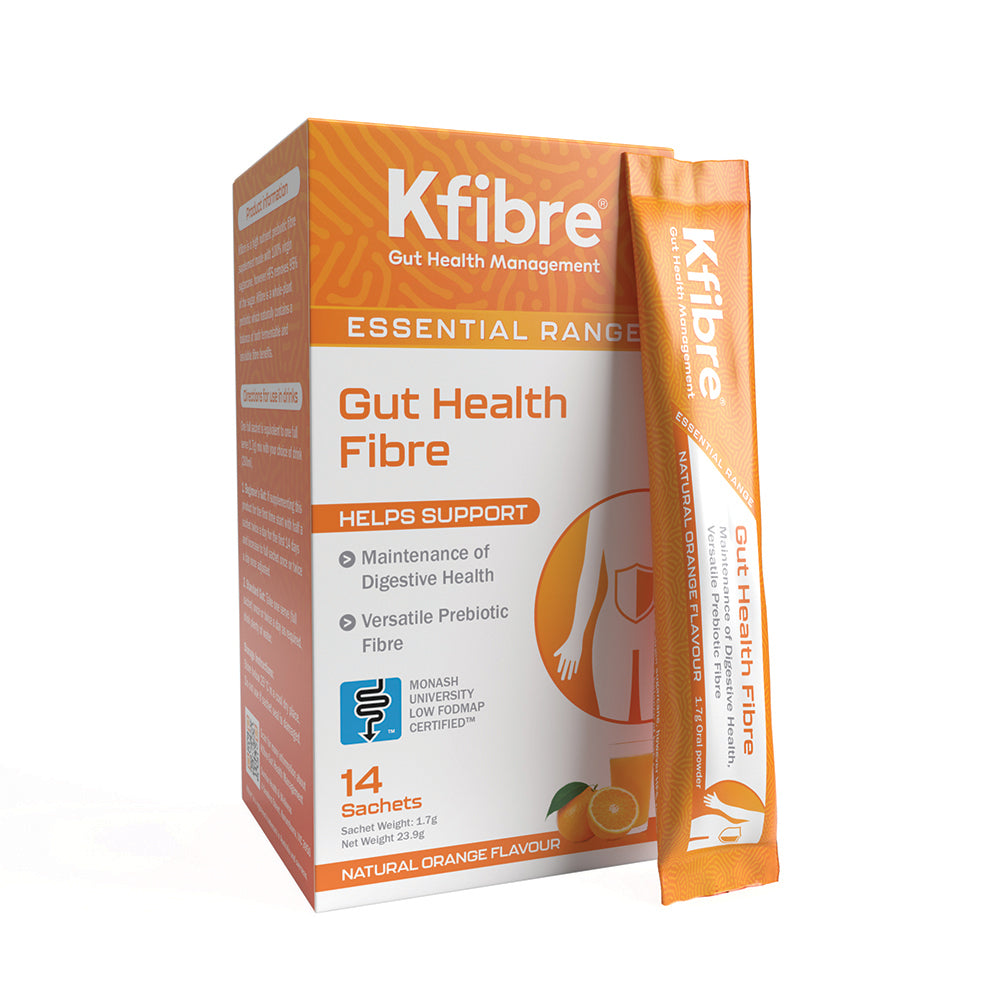 Kfibre Essential Gut Health Fibre Natural Orange Sachets 1.9g x 14 Pack