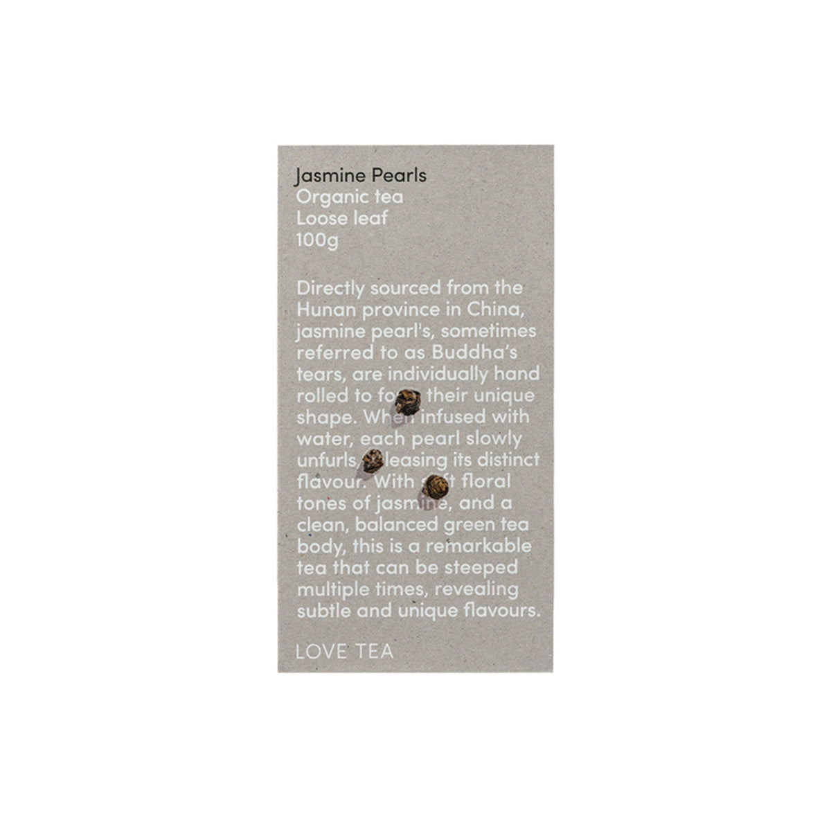 Organic Jasmine Pearls Tea Loose Leaf 100g