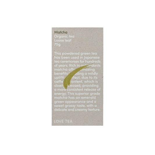 Love Tea Organic Matcha Tea Loose Leaf 75g