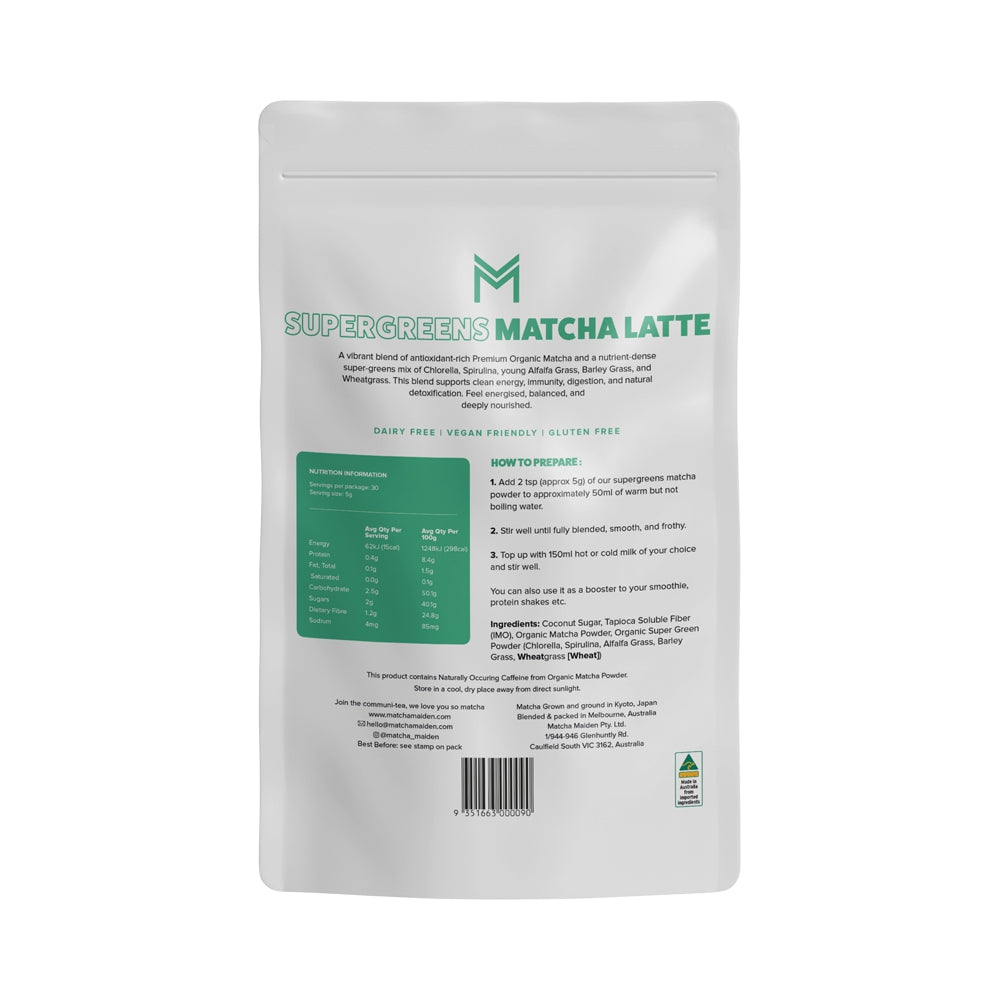 MATCHA MAIDEN SUPERGREENS MATCHA LATTE 150G