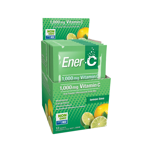 Martin & Pleasance Ener-C 1000mg Vitamin C Drink Mix Lemon Lime Sachet 9.5g x 12 Pack