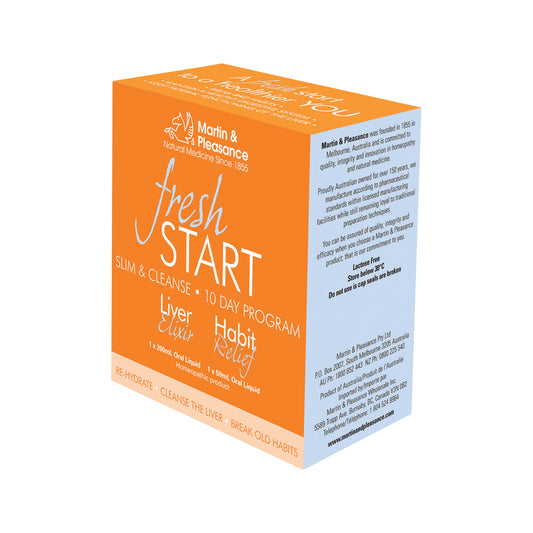 Martin & Pleasance Fresh Start (Slim & Cleanse 10 Day Program) Pack (contains: 1 each of Liver Elixir, Habit Relief, measuring cup & booklet)