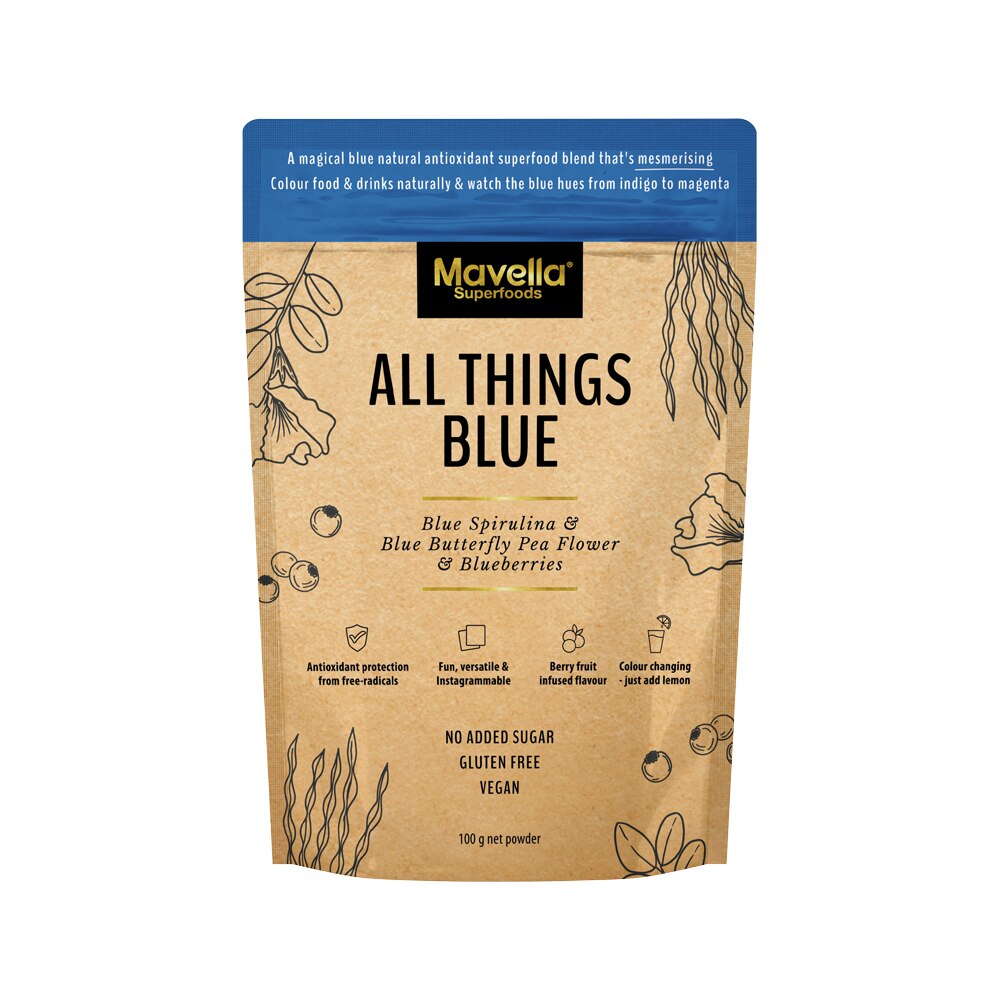 Mavella Superfoods All Things Blue (Blue Spirulina & Blue Butterfly Pea Flower & Blueberries) 100g