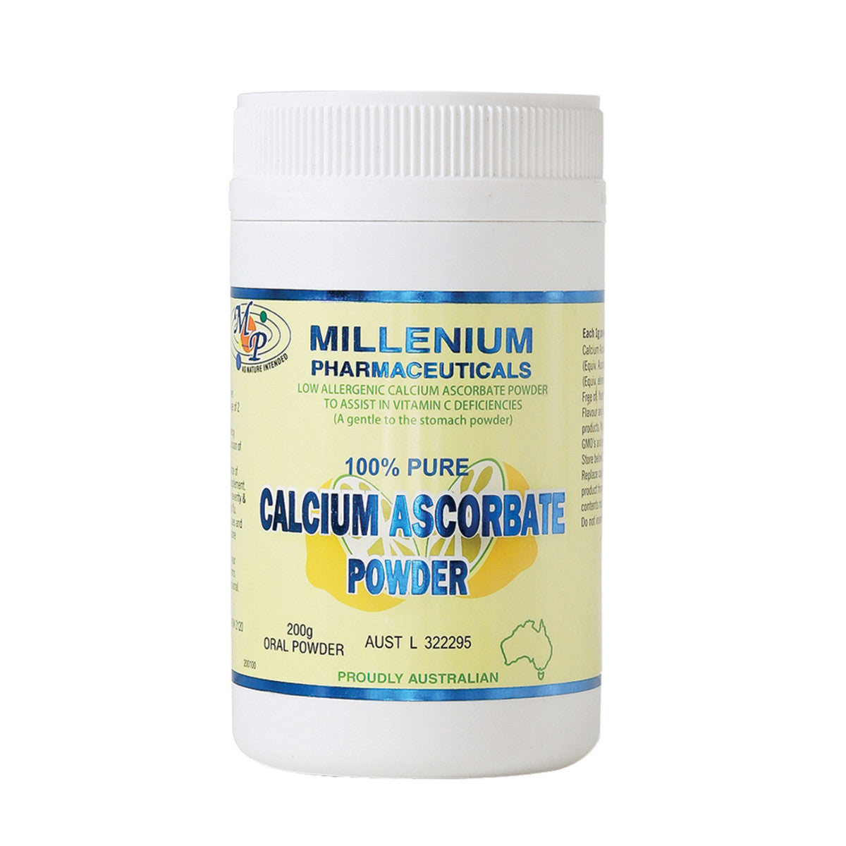 MILLENIUM PHARMACEUTICALS Calcium Ascorbate Oral Powder 200g