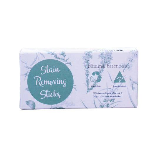 Minimal Essentials Stain-Removing Laundry Sticks with Lemon Myrtle x 2 Pack (50g net)
