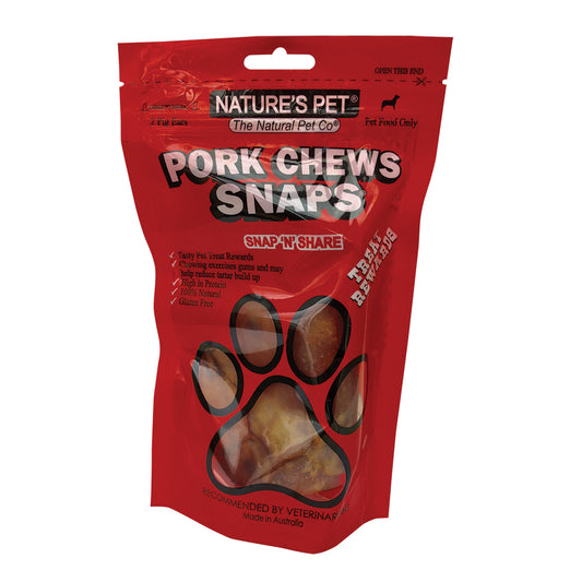 Nature's Pet Pork Chews Snaps (Pigs Ears) x 2 Pack