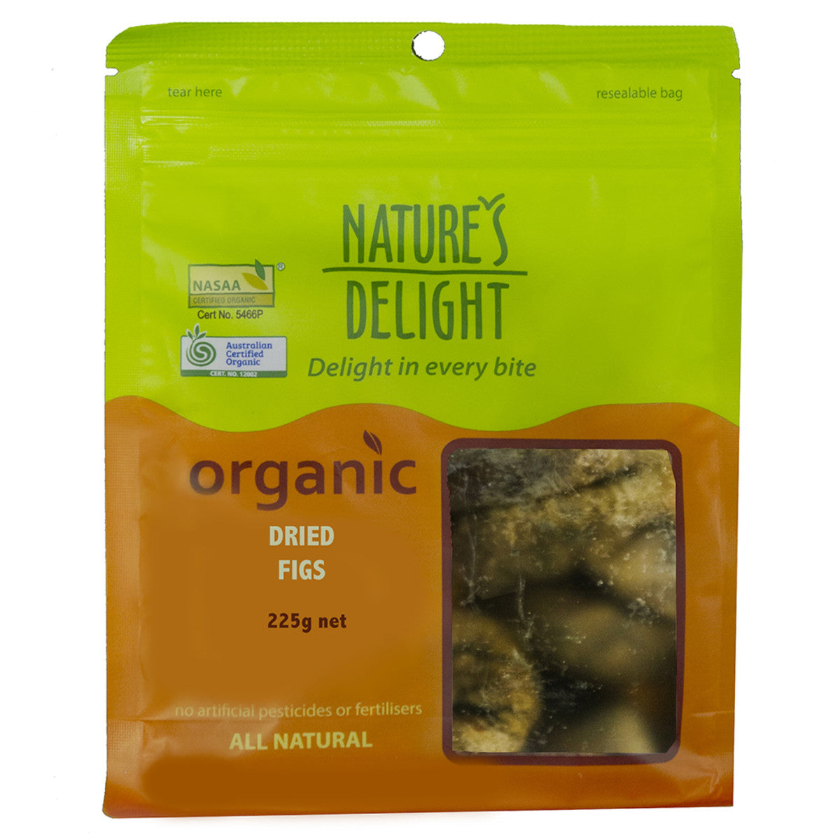 NATURE'S DELIGHT Organic Dried Figs 225g