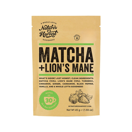 NATURES HARVEST MATCHA + LIONS MANE 45G