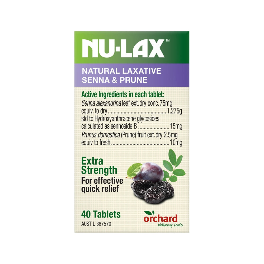 Nu-Lax Natural Laxative Extra Strength Senna & Prunes 40t