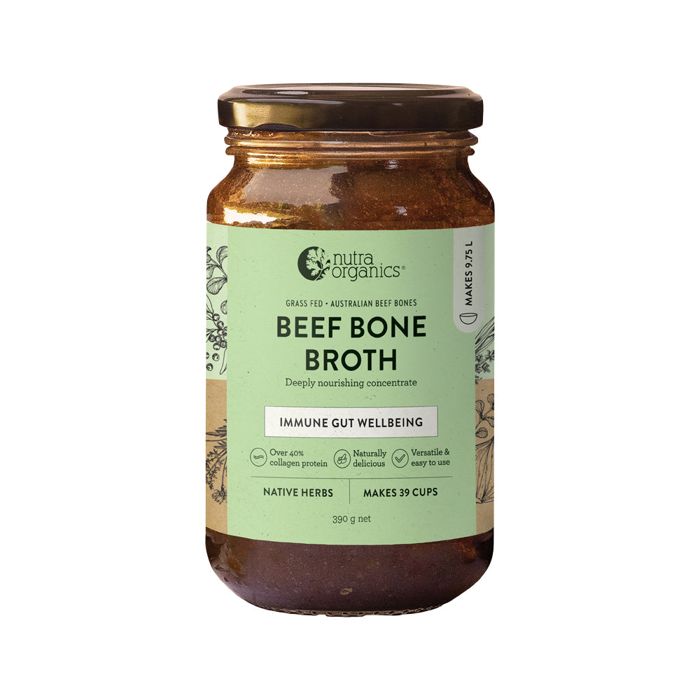 Nutra Organics Bone Broth Beef Concentrate Native Herbs 390g