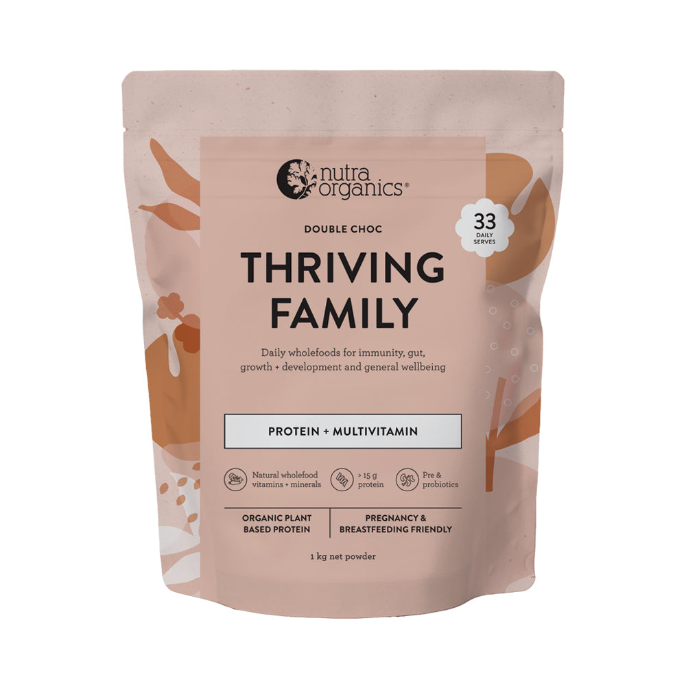 Nutra Organics Thriving Family Protein Double Choc 1kg