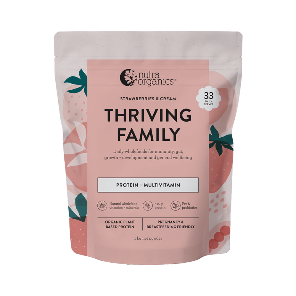 Nutra Organics Thriving Family Protein Strawberries & Cream 1kg