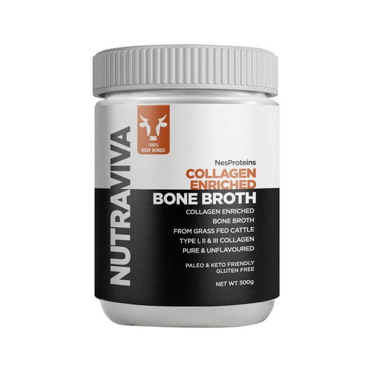 Nutraviva Bone Broth Collagen Enriched (Beef) Pure & Unflavoured 300g