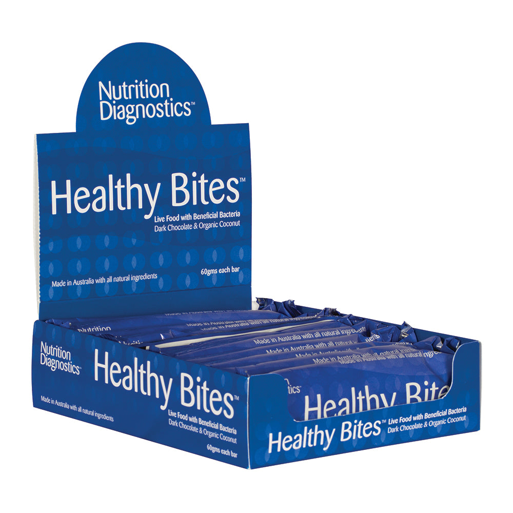 Nutrition Diagnostics Healthy Bites Bars (Dark Chocolate & Organic Coconut) 60g x 10 Display