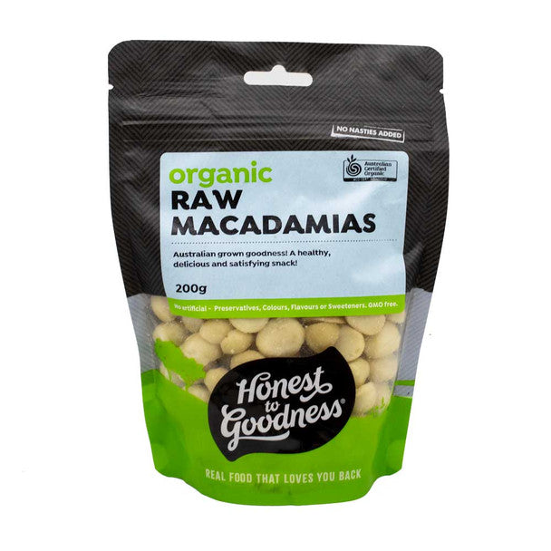 Honest to Goodness Organic Raw Macadamia Nuts 200g