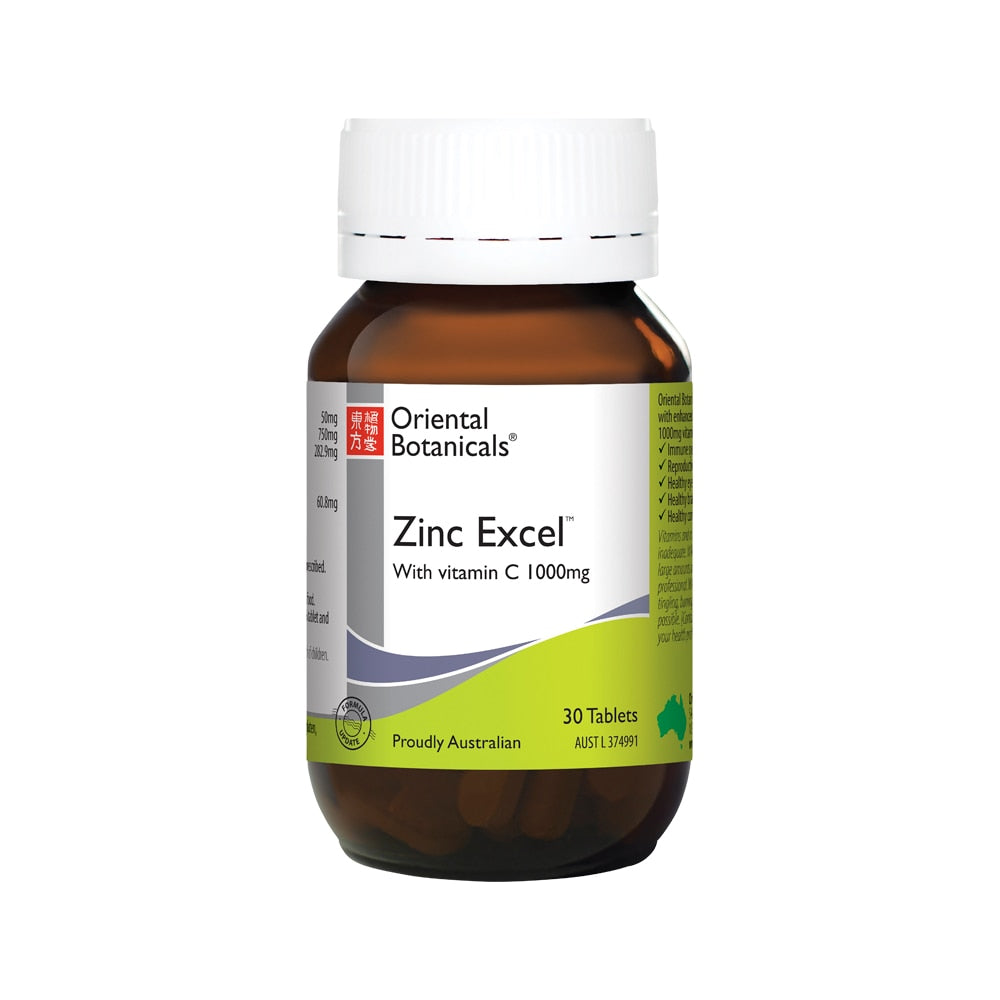 Oriental Botanicals Zinc Excel with Vitamin C 1000mg 30t