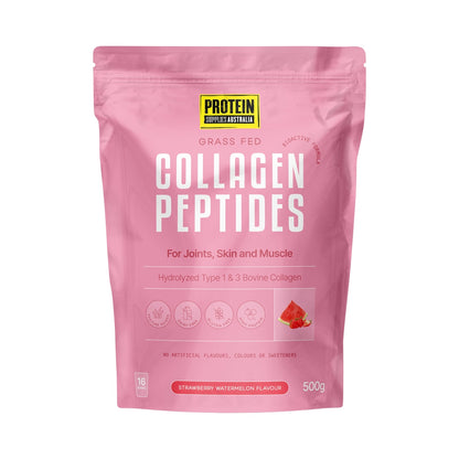 PROTEIN SUPPLIES AUSTRALIA GRASS FED COLLAGEN STRAWBERRY WATERMELON 500G