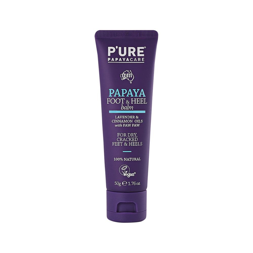 P'URE Papayacare Papaya Foot & Heel Balm (Lavender & Cinnamon Oils with Paw Paw) 50g