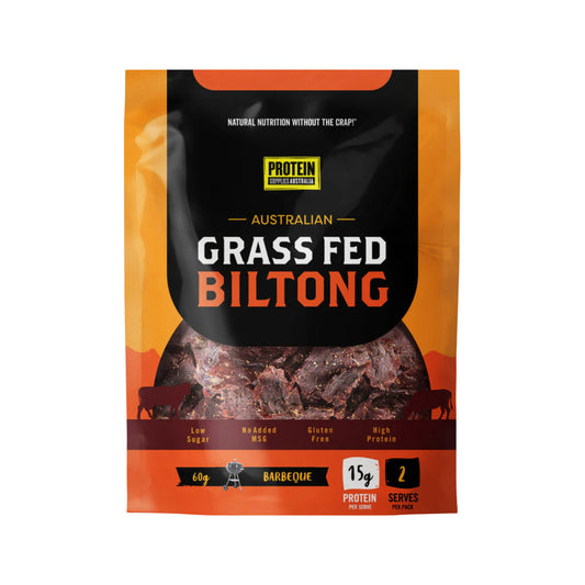 PROTEIN SUPPLIES AUSTRALIA Australian Grass Fed Biltong Beef Barbeque 60g