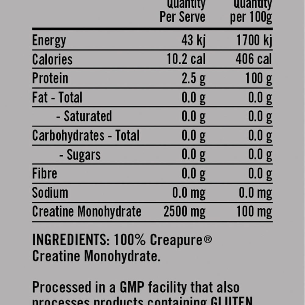 RAPID SUPPLEMENTS CREAPURE CREATINE UNFLAVOURED 500G