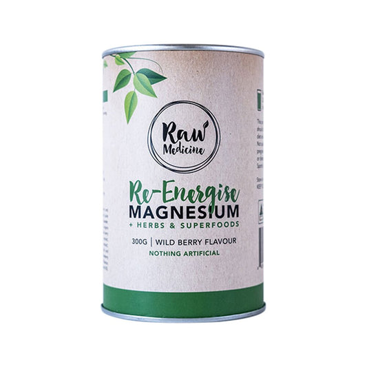 Raw Medicine Re-Energise Magnesium + Herbs & Superfoods (Wild Berry Flavour) 300g