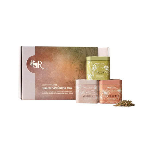 Roogenic Australia Summer Hydration Gift Box Loose Leaf 25g x 3 Pack (contains: Collagen, Focus & Vitality Teas)