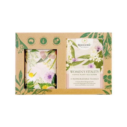 Roogenic Australia Gift Box Vitality x 18 Tea Bags with Tin (previously Women's Vitality)