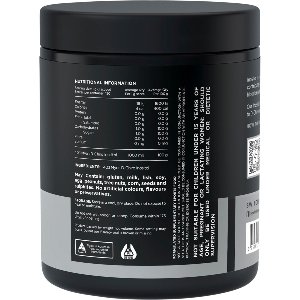 Inositol 40:1 MYO : D-Chiro Inositol 150g