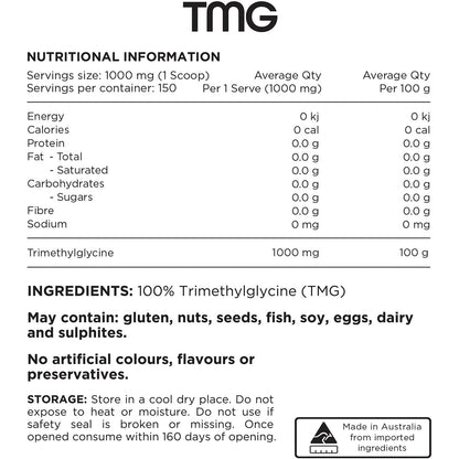 TMG 100% Pure Trimethylgycine 150g