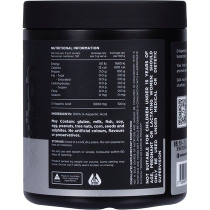 DAA 100% Pure D-Aspartic Acid Unflavoured 150g
