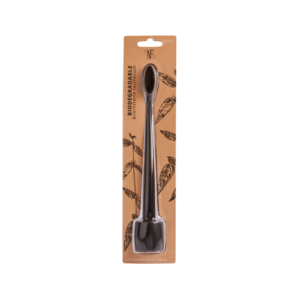 The Natural Family Co. Bio Toothbrush with Stand Pirate Black