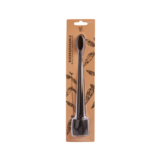 The Natural Family Co. Bio Toothbrush with Stand Pirate Black