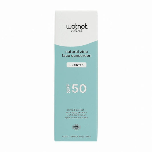 WOTNOT FACE SUNSCREEN NATURAL ZINC SPF50 UNTINTED 50G