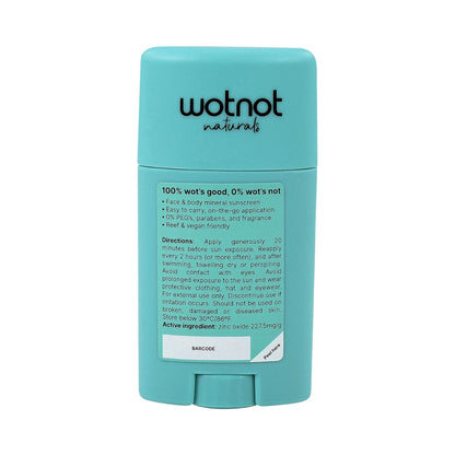 WOTNOT SUNSCREEN STICK NATURAL ZINC SPF50 45G