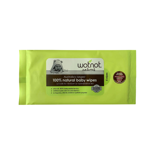 Wotnot Naturals 100% Natural Baby Wipes x 5 Pack
