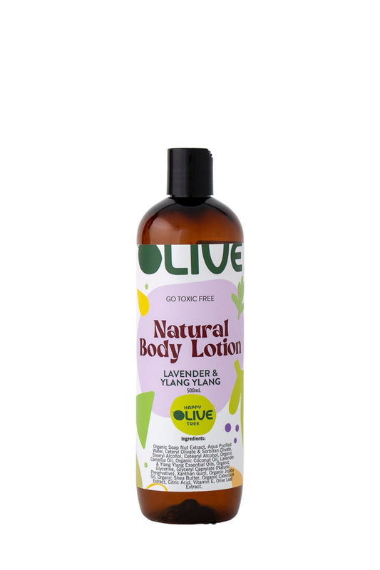 Natural Body Lotion Lavender & Ylang Ylang 500ml Non-Toxic, Plant-Based Moisturiser, Essential Oils