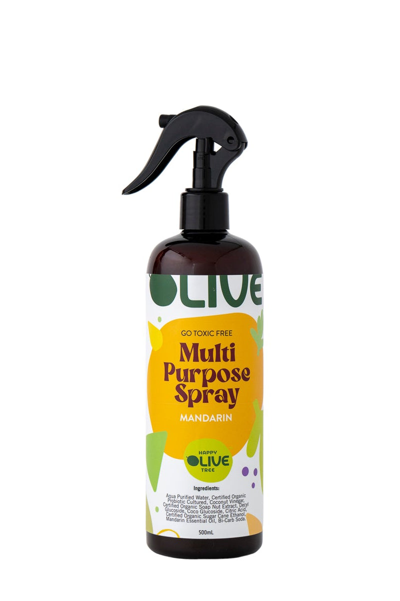 Multi Purpose Spray Mandarin 500ml Non-Toxic Probiotic Cleaner with Organic Coconut Vinegar + Bi-Carb
