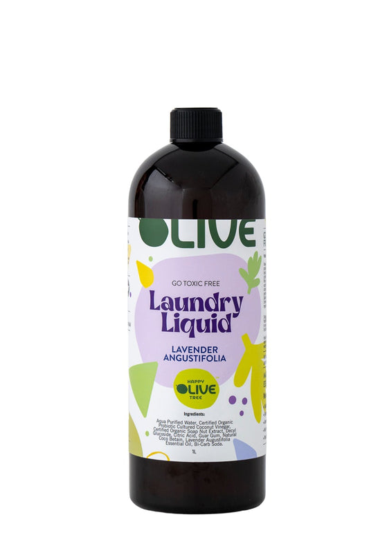 Laundry Liquid Lavender Angustifolia 1 Litre (non-toxic, probiotic laundry detergent)