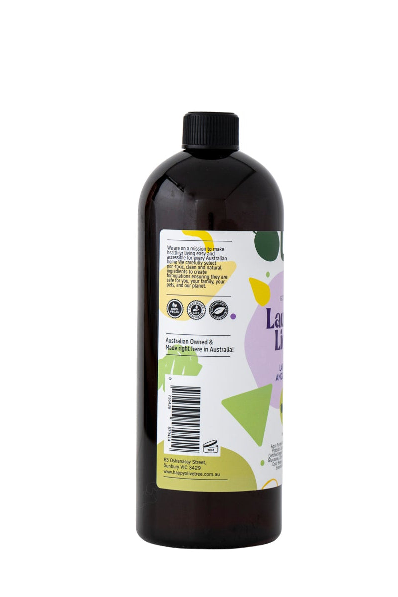 Laundry Liquid Lavender Angustifolia 1 Litre (non-toxic, probiotic laundry detergent)