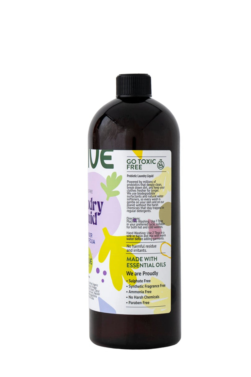 Laundry Liquid Lavender Angustifolia 1 Litre (non-toxic, probiotic laundry detergent)