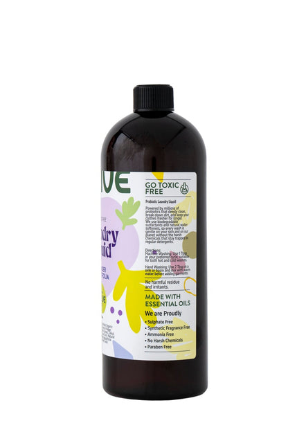 Laundry Liquid Lavender Angustifolia 1 Litre (non-toxic, probiotic laundry detergent)