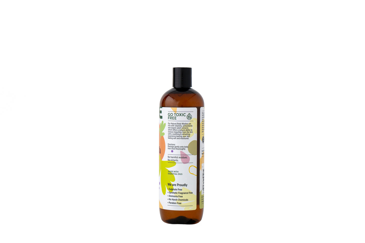 Body Wash Sweet Orange 500ml Non-Toxic, Plant-Based, Essential Oils