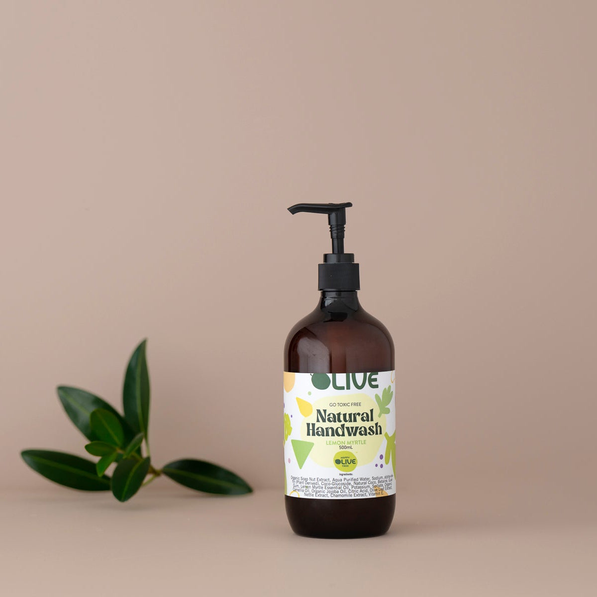 Natural Handwash Lemon Myrtle 500ml (Non-Toxic, Plant-Based, Essential Oils)