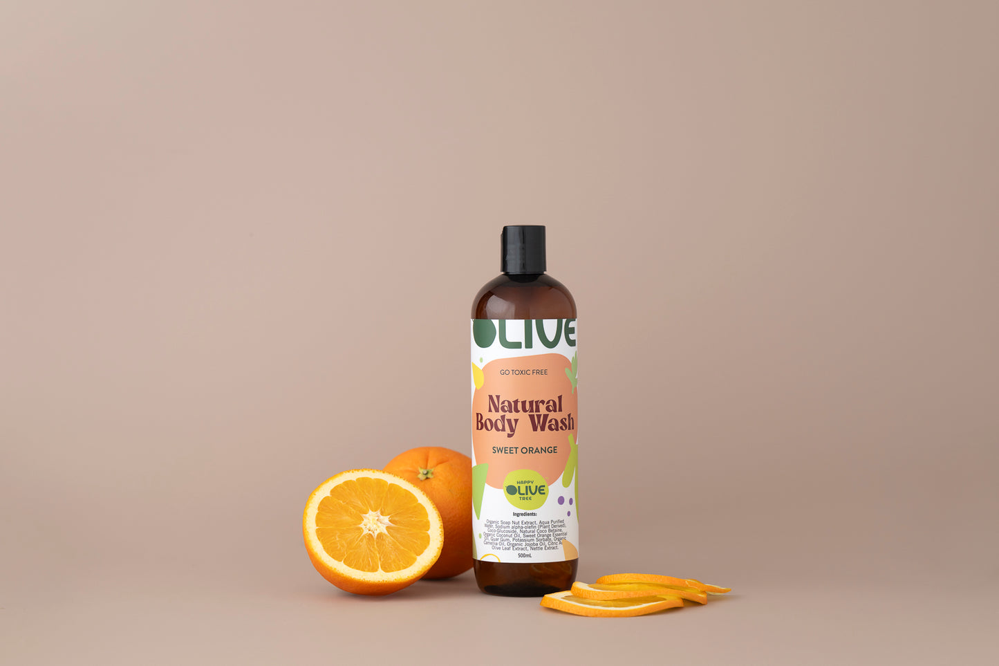 Body Wash Sweet Orange 500ml Non-Toxic, Plant-Based, Essential Oils